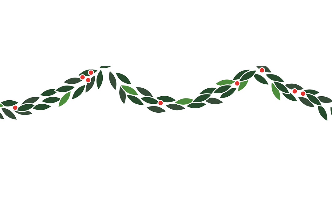 A simple Christmas garland of red and green